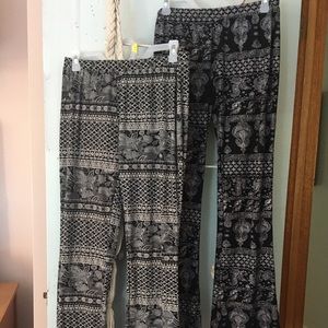 2pc Hippy Wide Leg Boho Pants Size Large